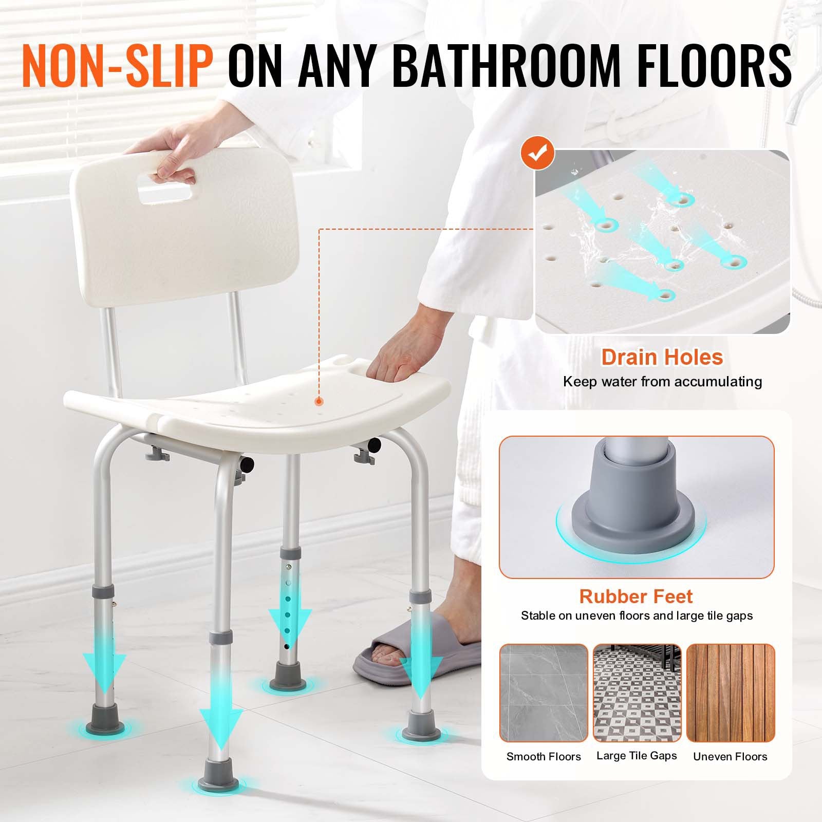 Shower Chair, Shower Seat With Back