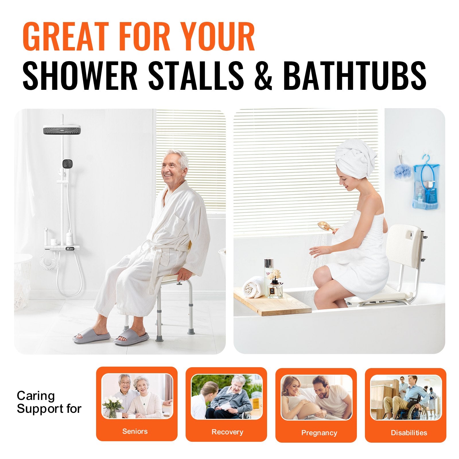 Shower Chair, Shower Seat With Back