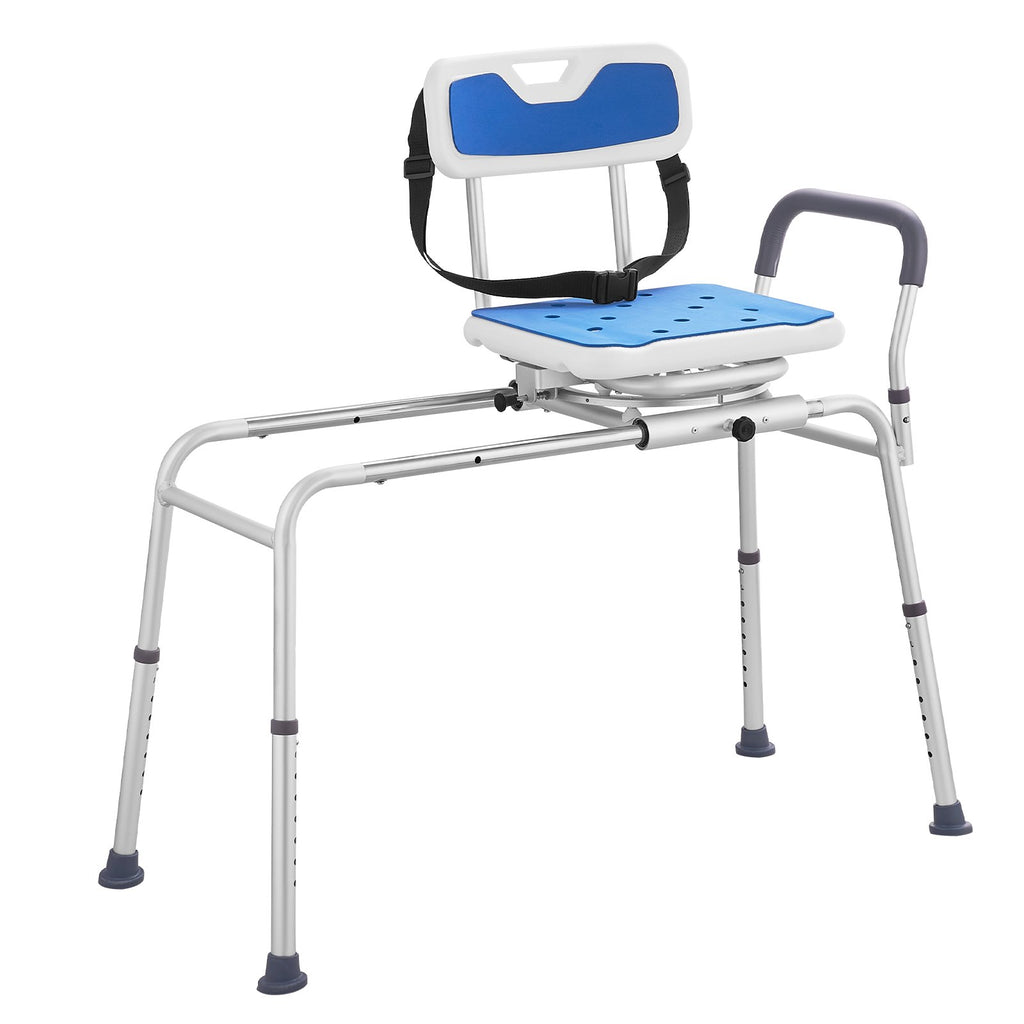 Sliding Tub Transfer Bench Shower Chair With 360 Degree Swivel Seat 400LBS