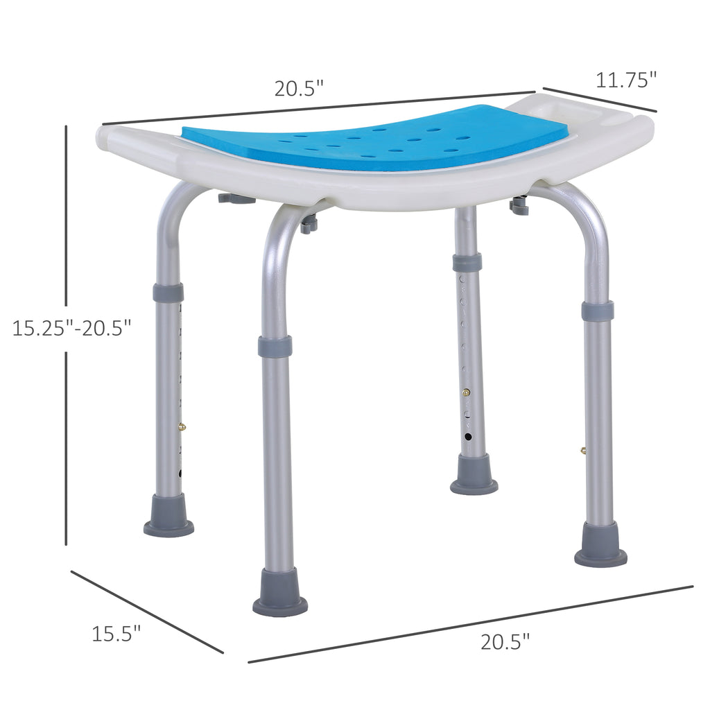 Adjustable Bath Stool Spa Shower Chair Non-Slip w/ Shower Hole