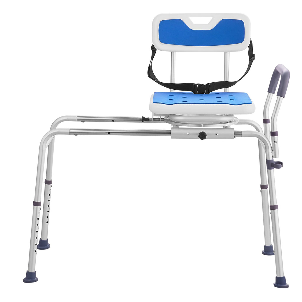 Sliding Tub Transfer Bench Shower Chair With 360 Degree Swivel Seat 400LBS